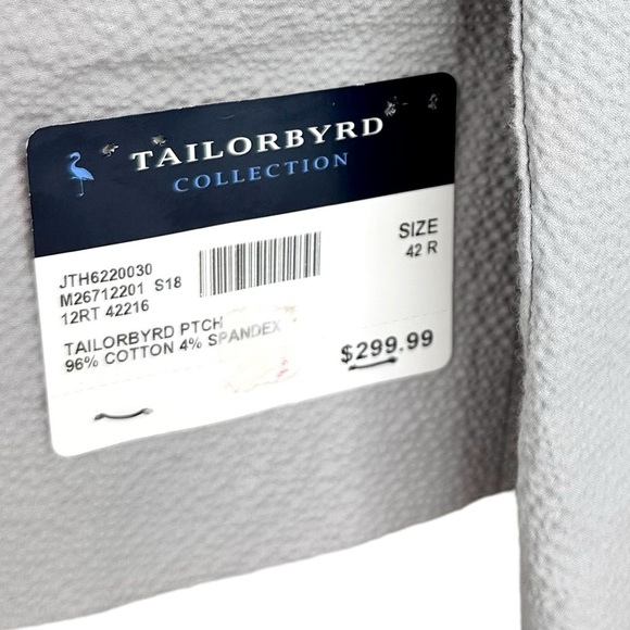 NWT Tailorbyrd Seersucker Jacket Blazer Gray Stretch Cotton 42 R - Picture 7 of 10